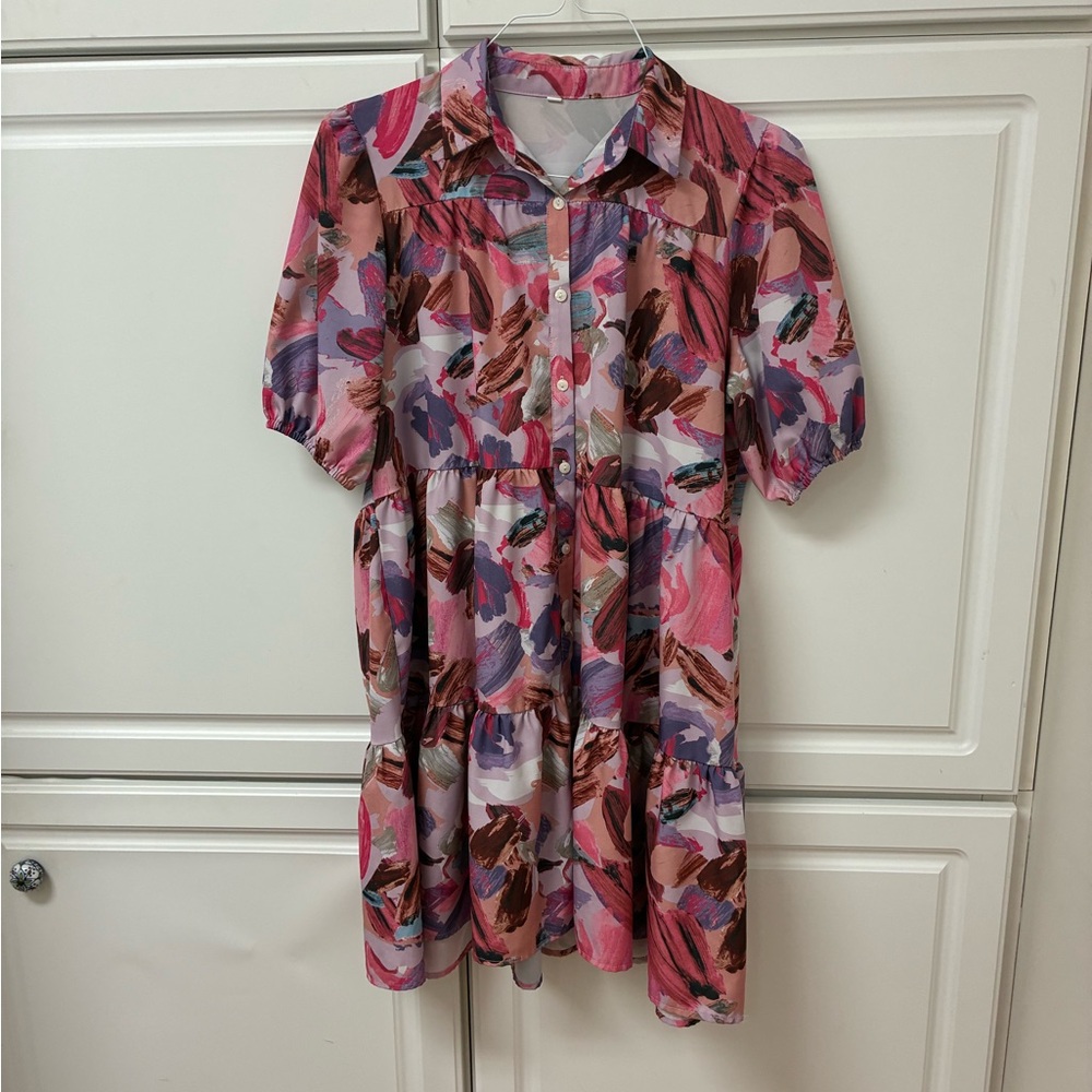 SHEIN Multicolor Abstract Mini Dress